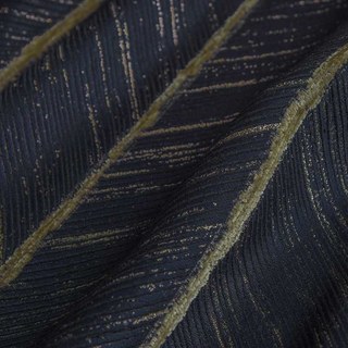 New Look Luxury Art Deco Herringbone Navy Blue & Gold Sparkle Curtain 7