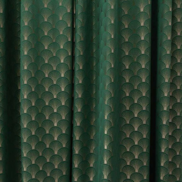 The Roaring Twenties Luxury Art Deco Shell Patterned Dark Green