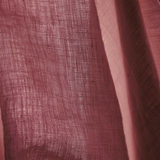 Wabi Sabi 100% Flax Linen Burgundy Heavy Semi Sheer Voile Curtain
