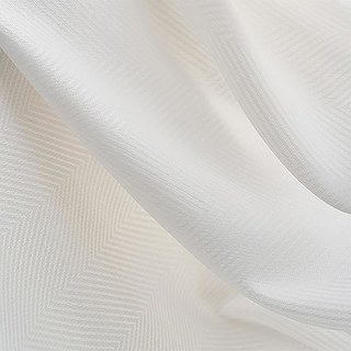 Sunnyvale Herringbone White Sheer Curtain