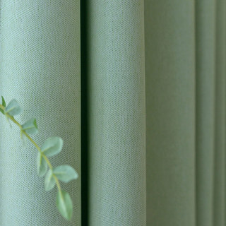 Blackout Zigzag Twill Sage Green Curtain 6