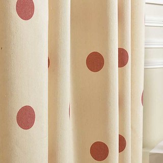 Pink Polka Dot Print Curtain