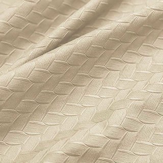 Scandinavian Basketweave Textured Cream Beige Velvet Blackout Curtains 3