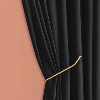 Smooth Onyx Black Velvet Curtain 5