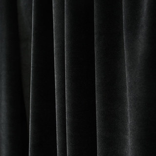 Smooth Onyx Black Velvet Curtain 3