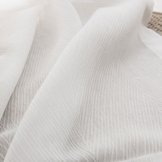 Luna Herringbone Textured Ivory White Voile Curtain 6