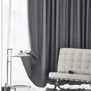 Lusso 3D Jacquard Charcoal Grey Hexagon Geometric Blackout Curtain