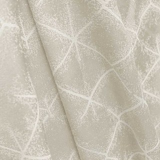 Starburst Luxury Jacquard Beige Cream Faux Silk Curtain 4