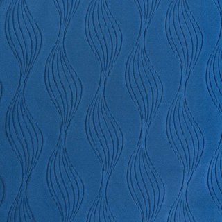 Surf 3D Jacquard Wave Patterned Navy Blue Crushed Curtain