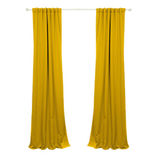 Clair de Lune Mustard Yellow Silky Satin Curtain 3