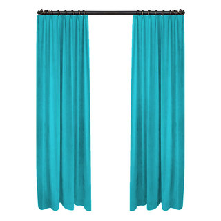 Clair de Lune Teal Blue Silky Satin Curtain 4