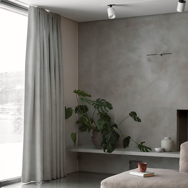 Exquisite Matte Luxury Ash Light Grey Chenille Curtain 1