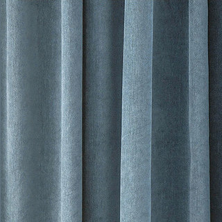 Exquisite Matte Luxury Haze Blue Chenille Curtain 4