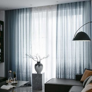 Haze Blue Ombre Mesh Net Curtain 4