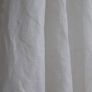 Shabby Chic Ivory White 100% Flax Linen Curtain 4