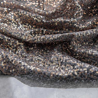 Galaxy Black & Gold Sequin Sparkling Ombre Voile Curtain 7