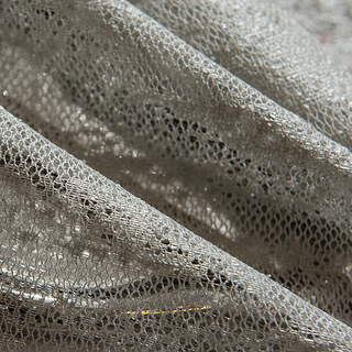 Milky Way Grey Sparkling Textured Mesh Net Curtain 8