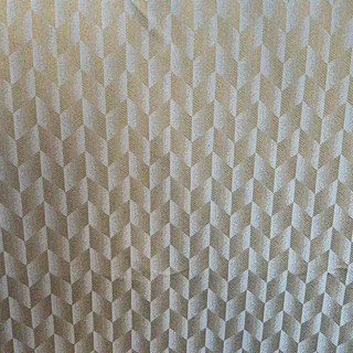 Fancy Rhombus Luxury Jacquard Geometric Mustard Yellow Curtain 5
