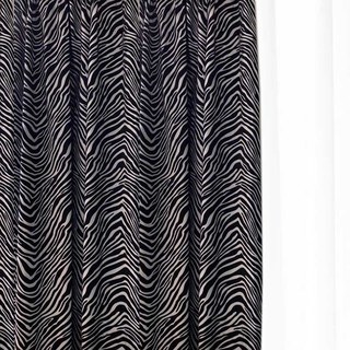 Zebra Black & White Jacquard Chenille Curtain 2