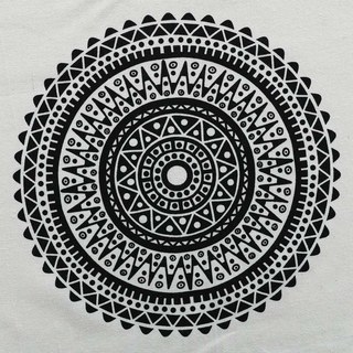 Mandala Black and White Geometric Boho Curtains