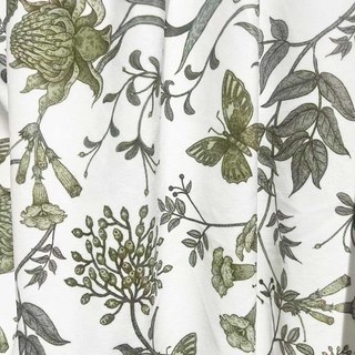 Butterfly and Bloom Sage Olive Green Floral Velvet Curtains
