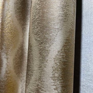 Gold Ripples Luxury Jacquard Geometric Blackout Curtains 3