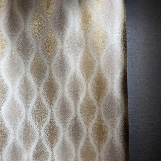 Gold Ripples Luxury Jacquard Geometric Blackout Curtains