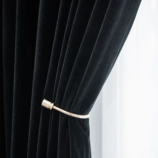 Midnight Obsidian Premium Black Velvet Curtain 1