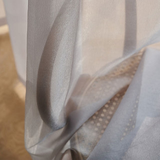 Sand Dune Textured Shimmering Light Grey Voile Curtain 3