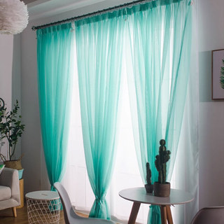 Smarties Turquoise Green Soft Sheer Voile Curtain 2