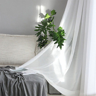 Soft Breeze Brilliant White Chiffon Sheer Voile Curtain 4