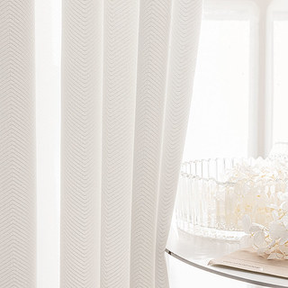 Sunnyvale Herringbone White Sheer Curtain