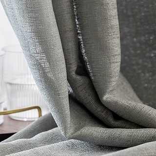 The Bright Side Light Grey Heavy Sheer Voile Curtain