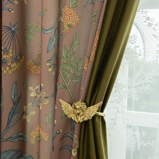 Wildflower Whispers Brown Velvet Floral Curtains 3