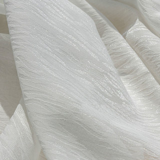 Winds in Willow Ivory White Shimmering Crinkle Crushed Voile Curtain 2