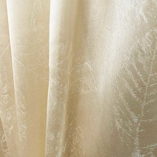Shimmering Leaves Champagne Gold Voile Curtain 3