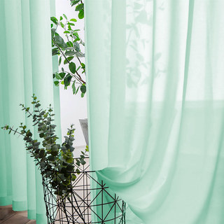 Soft Breeze Mint Green Chiffon Voile Curtain 3