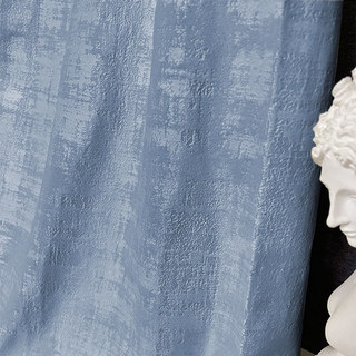 Premium Textured Haze Blue Velvet Curtain 1