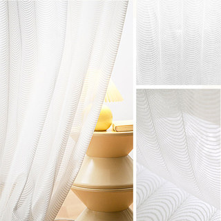Reef Ripple Ivory White Voile Curtain
