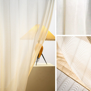 Reef Ripple Ombre Yellow Voile Curtain