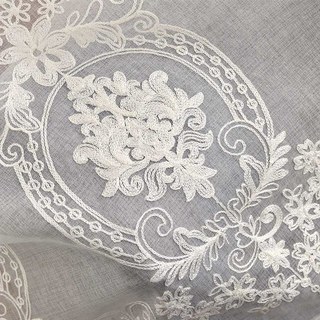 Royal Embroidered White Voile Curtain 7