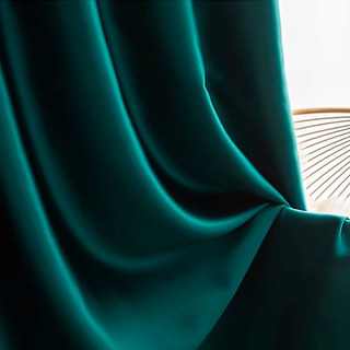 Silky Dream Dark Green Blackout Curtain 1