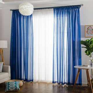 Smarties Navy Blue Soft Sheer Voile Curtain 1