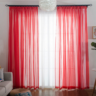Smarties Red Soft Sheer Voile Curtain