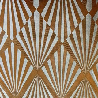 Deco Diamond Jacquard Geometric Orange Faux Silk Curtains