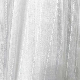 Whispering Waves Ivory White Striped Voile Curtain 2