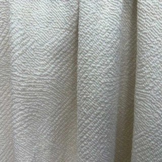 Weave Whisper Geometric Ivory White Heavy Wool Chenille Curtain