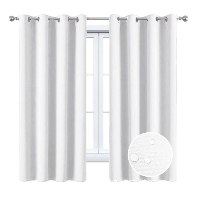 Malibu Waterproof Blackout Twill White Outdoor Curtain 1