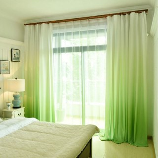 Candy Land Linen Style Green Ombre Curtain