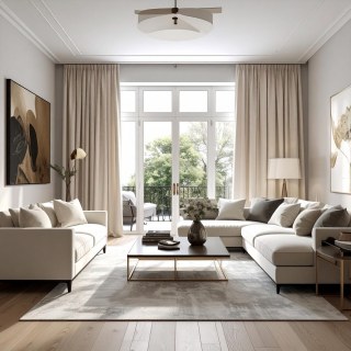 Lustrous Cream Velvet Curtains 1